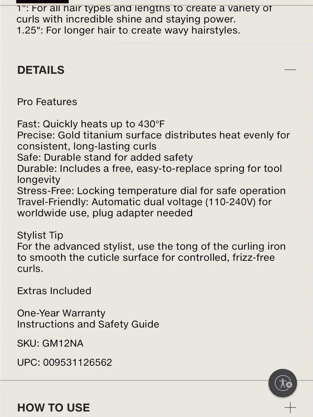 EXPRESS GOLD CURL MARCEL TITANIUM CURLING IRON